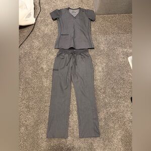 Matix Women's Gray Pinstripe Scrub Set
